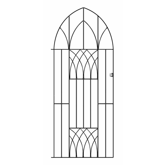 (914mm Gap x 1950mm High) Abbey Tall Metal Bow-Top Gate