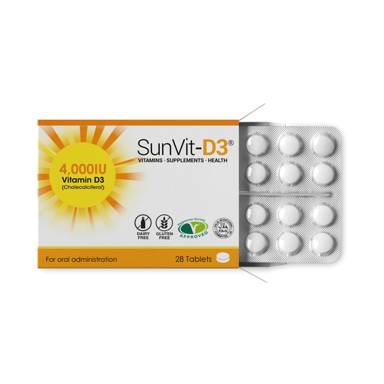 4,000iu Vitamin D3 Tablet Pack, 28 High Strength Daily Dose Supplement