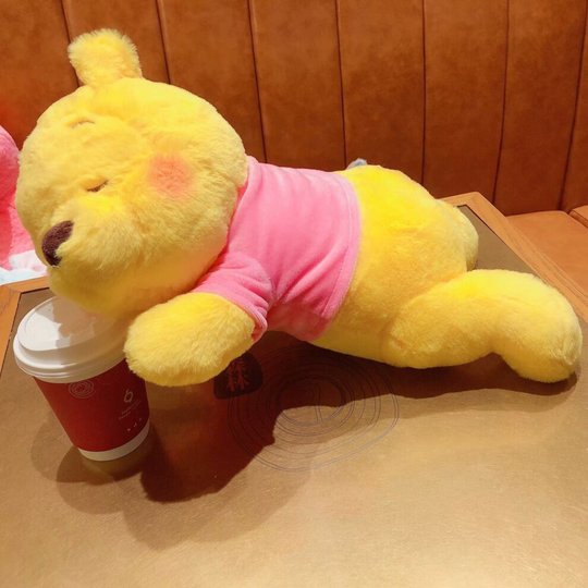 (Winnie the Pooh) Disney Sleeping Plush Dolls Dumbo Donald Duck Lotso Stuffed Animals Pillow Toys