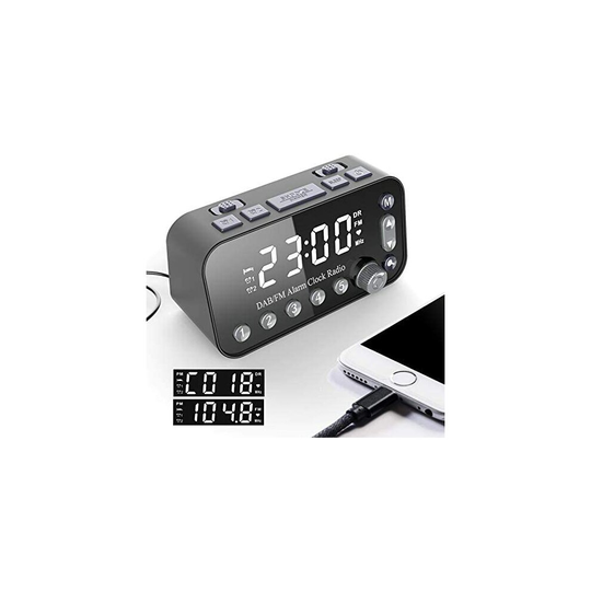 LED Digital Clock Sleep Timer with Dual USB DAB/FM Radio