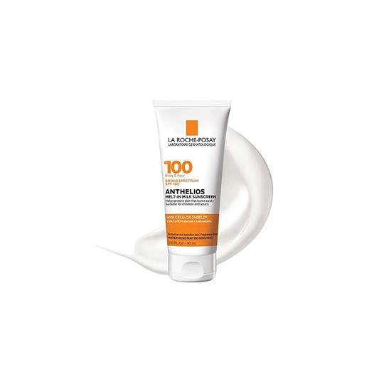 La Roche-Posay Anthelios Melt-in Milk Body & Face Sunscreen Lotion Broad Spectrum SPF 100, Oxybenzone & Octinoxate Free, Sunscreen for Kids, Adults &