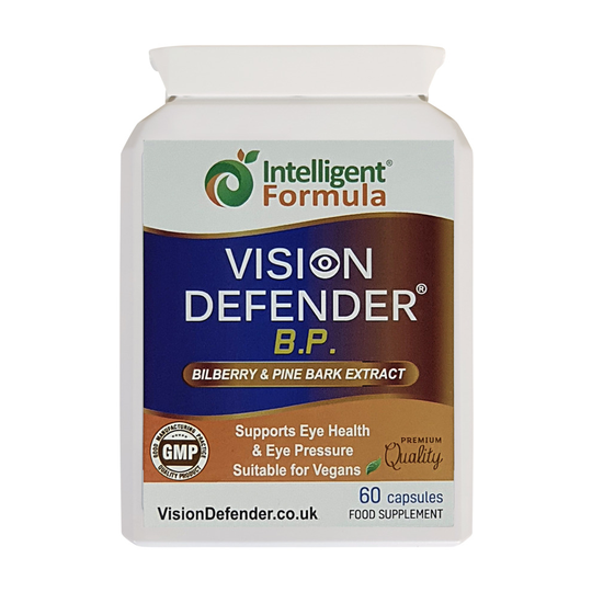Bilberry & Pine Bark: Vision Defender BP - Eye Pressure & Eye Health Support (60 Vegan Supplement Caps)