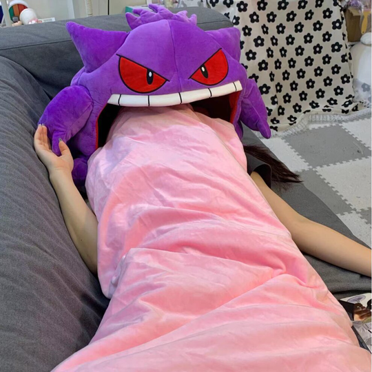 Gengar Siesta Headgear Plush Cushion Pillow Sleeping Blanket Dual Purpose Decor