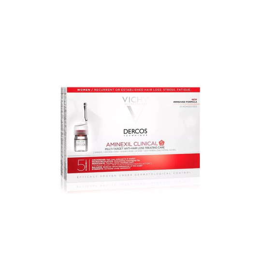 Vichy Aminexil Clinical 5 | Anti-Hair Loss Treatment | Female Fluid | 21 x 6ml Ampoules