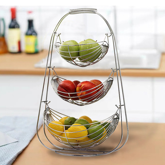 (3 Tier) 2/3 Tier Swinging Fruit Basket Fruit Bowl Hanger Stand Banana Storage