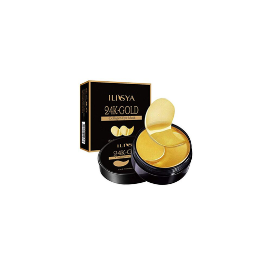 24K Gold Collagen Eye Patches Under Eye Masks for Dark Circle Eye Pad for Eye Bags Eye Gel for Puffy Eyes Hydrating Anti-Wrinkles Moisturizing-60pcs
