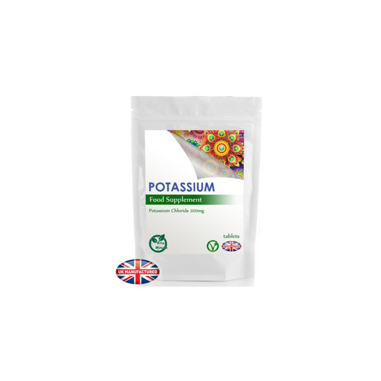 Potassium 200mg - 60 Tablets - Blood Pressure Nervous Function, UK