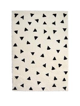 Everyday Snug Shaggy Triangle Rug - Mono, Ivory