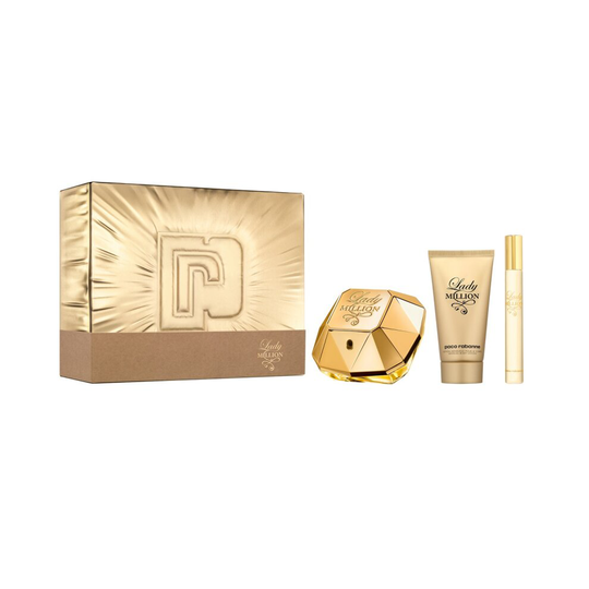 Paco Rabanne Lady Million Gift Set 2020 - Gift Set With 80ml EDP Spray, 100ml Body Lotion and 10ml EDP Spray
