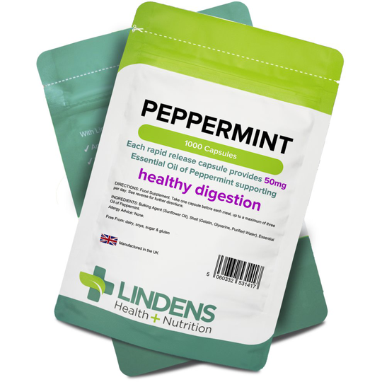 Peppermint Oil 50mg 1000 Capsules Lindens H+N [1417]