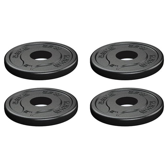 IFW Cast Iron Weight Plates Set - 4 x 2.5kg - for 2" / 50mm diameter Olympic Dumbbell / Barbell bars - Durable Electro-Painted Cast Iron -Ideal for
