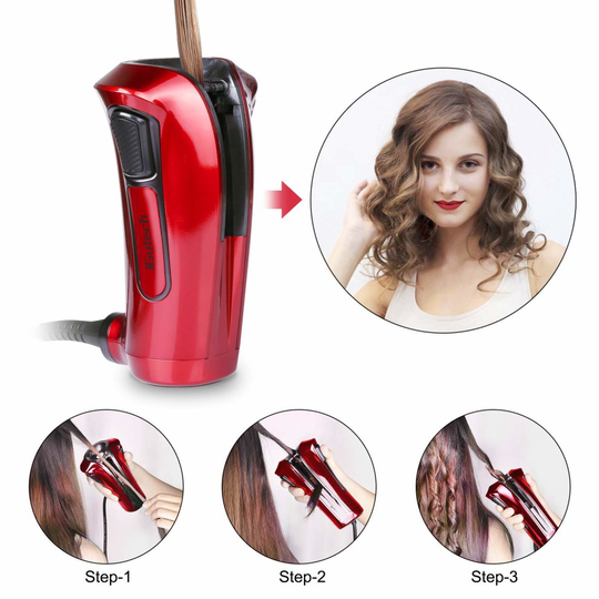 iGutech Automatic hair curler with Tourmaline ceramic heater and LED digital