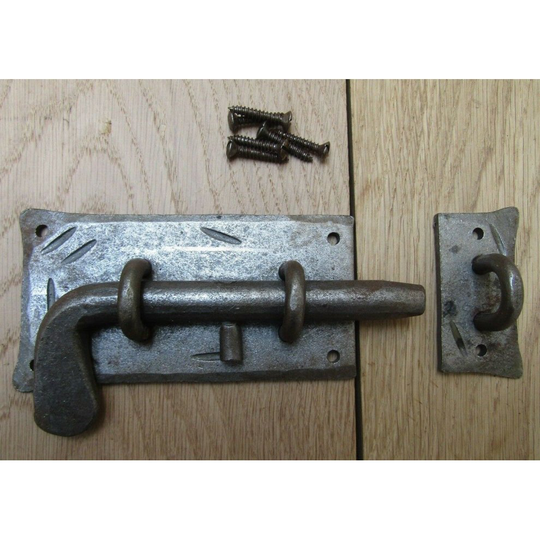 Hand Forged Cottage Slide Bolt Antique Iron