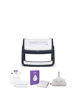 Snuz Snuzpod4 Bedside Crib Starter Bundle - Navy