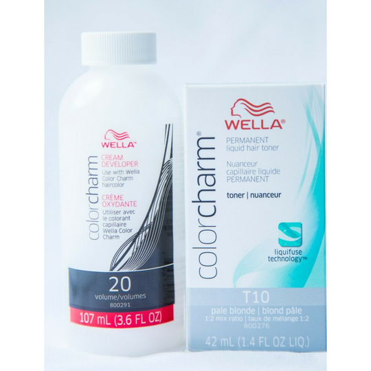 (T10 With 20 Vol Developer) WELLA TONER T10,T11,T14,T15,T18,T27,T28,T35,050 OPTION OF 20 VOL DEVELOPER