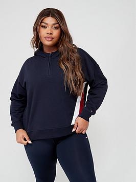 Tommy Sport Curve Relaxed Half Zip Sweat - Blue