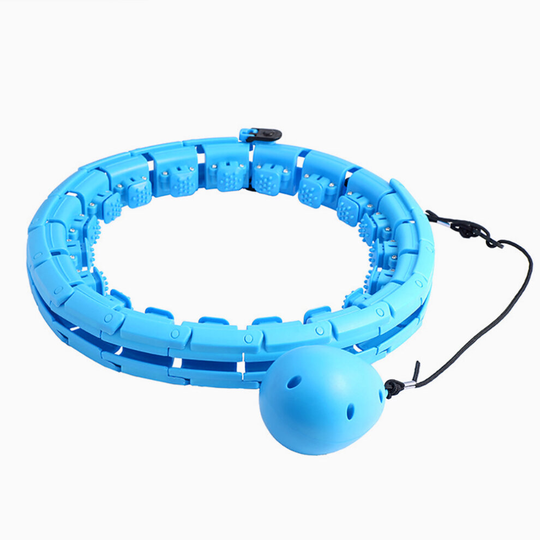 (blue) Weighted Hula Hoop Indoor Smart Fitness Exercise Hula Hoops Adjustable Size for All