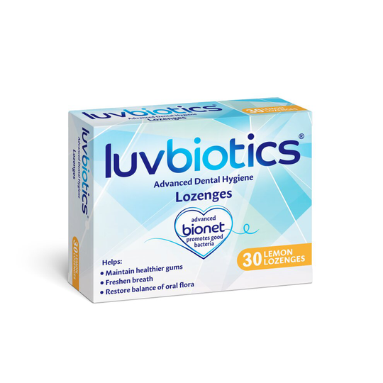 Luvbiotics Lozenges with Probiotics, Xylitol & Aloe Vera Lemon Flavour