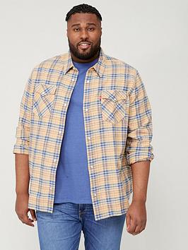 Levi'S Big &Amp; Tall Relaxed Western Check Shirt - Brown