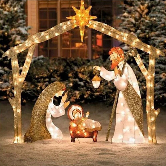 Christmas Jesus Holy Family Nativity Scene Yard Ornaments Outdoor Garden Decor