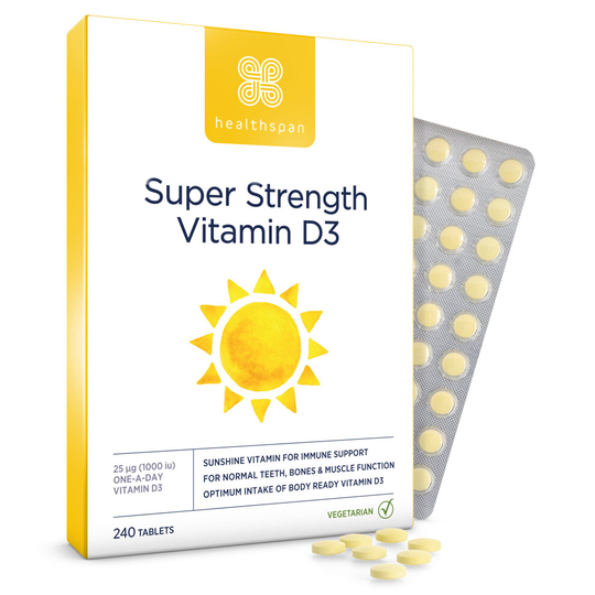 (240 Tablets) Healthspan Super Strength Vitamin D3, Vegetarian