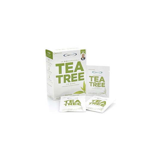 20x Biodegradable Tea Tree Eyelid Wipes - Eye health - LARGE Wipes