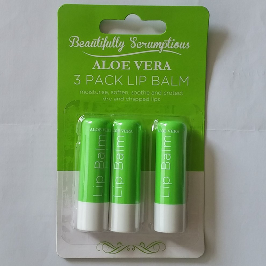 Beautifully Scrumptious Aloe Vera 3-Pack Lip Balm