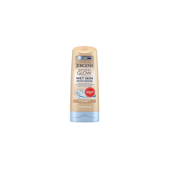 Jergens Natural Glow Wet Skin Moisturizer for Body, Fair to Medium Skin Tones, 7.5 Ounces