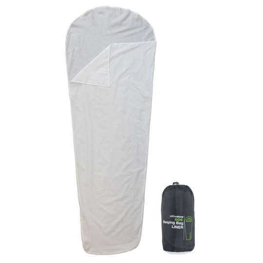 Yellowstone Single Poly Cotton Mummy Sleeping Bag Liner White