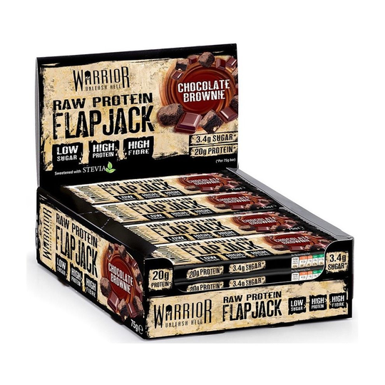 Warrior Raw Protein Flapjack, Chocolate Brownie, 12 bars