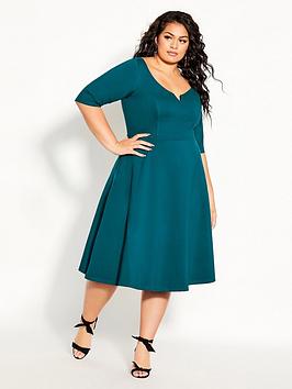 City Chic Flower Child Maxi Dress - Teal, Teal, Size 16, Women