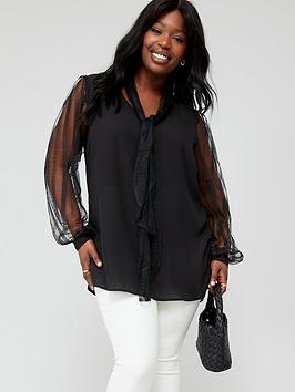 City Chic Amalia Top - Black, Black, Size 14, Women