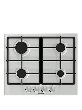 Hisense Gm643Xf Gas Hob With 4 Cooking Zones, 60Cm Width, Cast Iron Grills - Stainless Steel