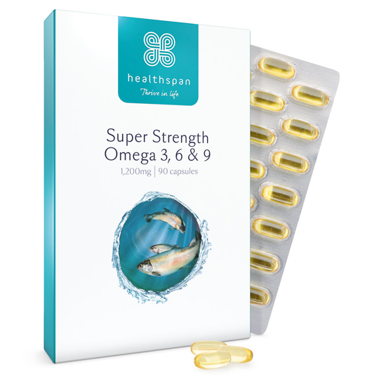 Healthspan Super Strength Omega 3, 6 & 9 1,200mg, 90 Capsules