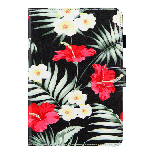 Case for iPad Mini 5 2019 Cover Auto Sleep/Wake Rotating Multi-Angle Viewing Folio Stand - Black Flowers