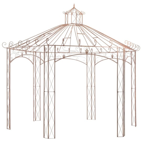 45439 vidaXL Garden Pavilion Antique Brown 4 m Iron
