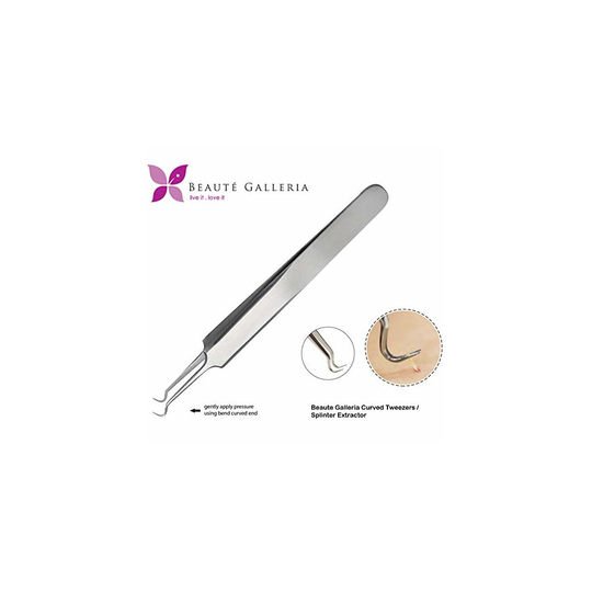 Beaute Galleria Premium Stainless Steel Bend Curved Blemish Extractor Tool for Remove Comedones Whitehead Blackhead Acne Pimple