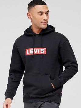 Levi'S Graphic Logo Relaxed Fit Overhead Hoodie - Black