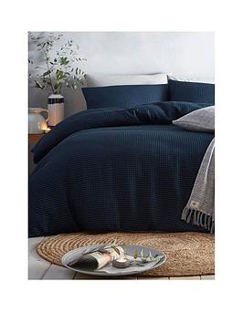Appletree Loft Westport Waffle Duvet Cover Set - Ink