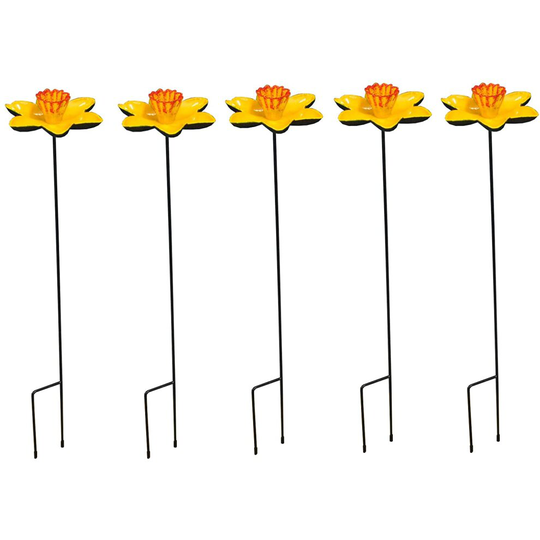 Cast Iron Daffodil Dish Wild Bird Feeders (Set of 5)