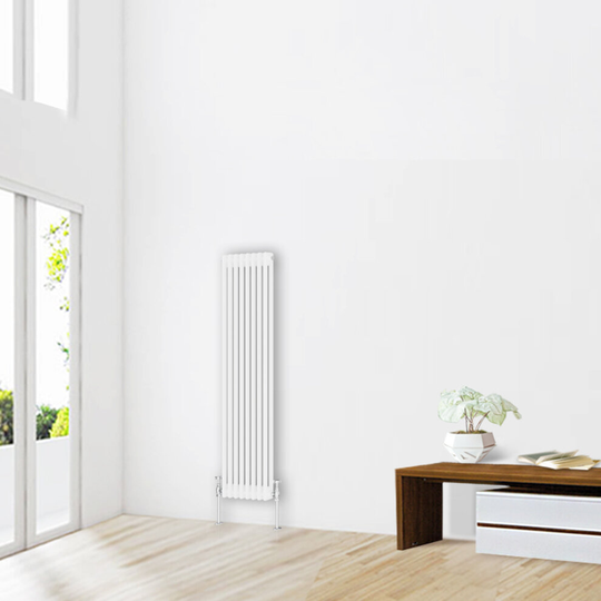 (1500 x 380mm-2 Column) NRG Traditional White Bathroom Cast Iron Radiator
