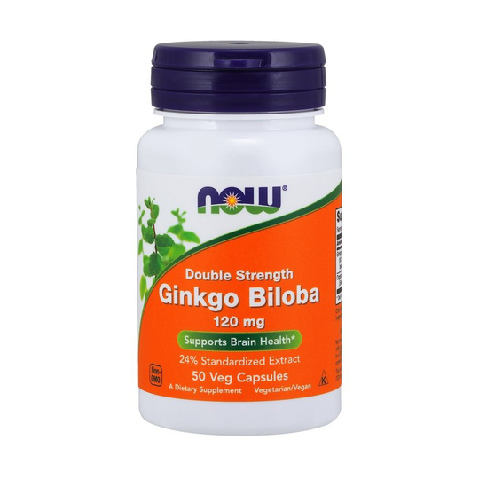 NOW Foods Ginkgo Biloba Double Strength, 120mg, 50 vcaps
