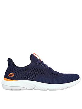Skechers Air-Cooled Goga Mat Arch Vegan Slip On Trainer - Navy