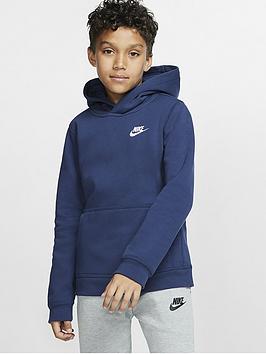 Nike Kids NSW Overhead Hoodie Club - Navy/White, Navy/White, Size L+