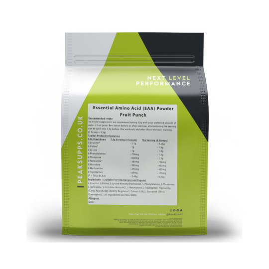 (Fruit Punch, 500g) Essential Amino Acids (EAA) Powder - Vegan
