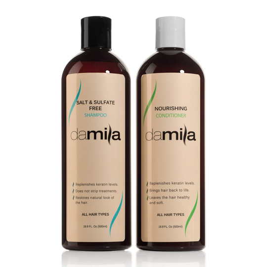 Damila Sulfate & Salt Free Shampoo & Conditioner Value Set, Post Keratin Hair Treatment, Professional Keratin Hair Care Treatment for All Hair Types-