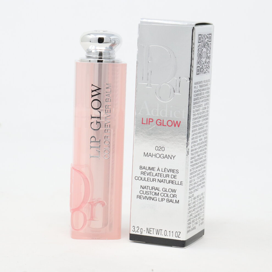 (020 Mahogany) Dior Addict Lip Glow Reviving Lip Balm 0.11oz/3.2g New With Box