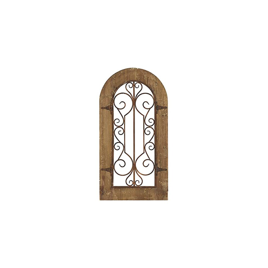 Deco 79 52748 Wooden and Metal Wall Panel with Stately Design & Antiqued Look