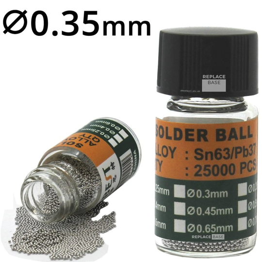 BEST BST-505 Solder Balls Bump / BGA Soldering 25K Sn63 / Pb37 | 0.35mm Diameter