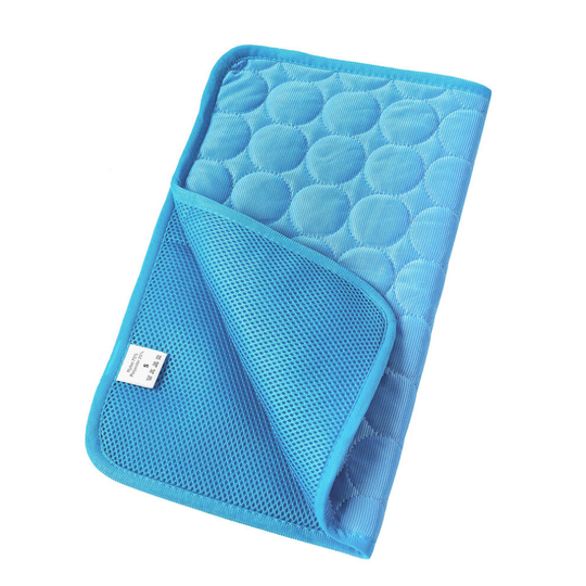 (Blue, XXL) Pet Cooling Mattress Dog Cat Summer Cool Cooling Sleep Nontoxic Ice Silk Mat